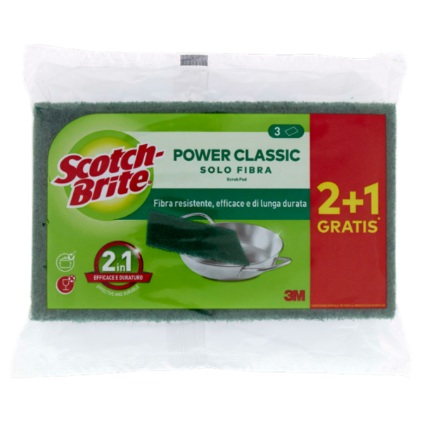 Scotch-Brite® Solofibra Classic, 2 pezzi + 1 in omaggio*