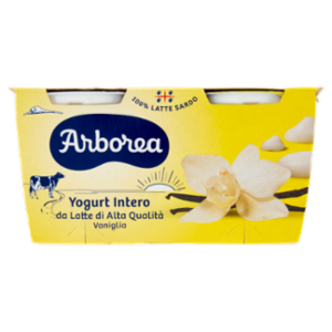 Arborea Yogurt Intero Da Latte Di Alta Qualità Vaniglia 2 x 125 g