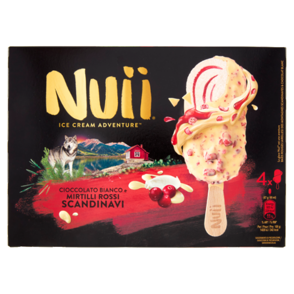 NUII Cioccolato Bianco e Mirtilli Rossi Scandinavi 4x67g