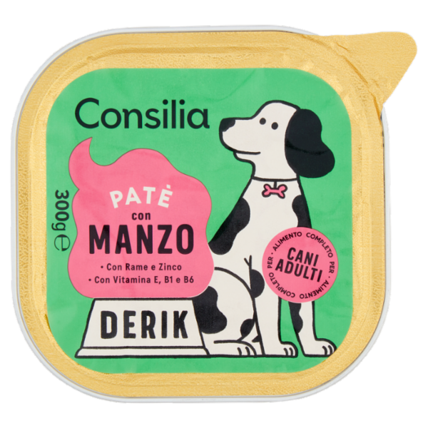 Consilia Derik Paté per Cane con Manzo 300 g