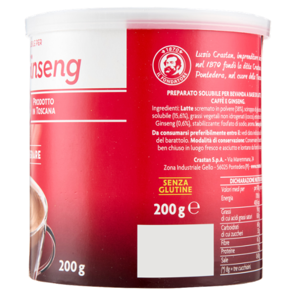 Crastan Preparato Solubile per Caffè e Ginseng da Zuccherare 200 g