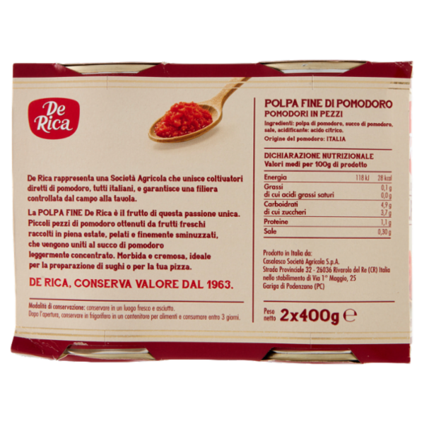 De Rica Polpa Fine 2 x 400 g