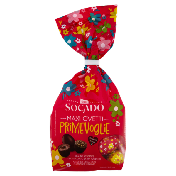 Socado Maxi Ovetti Primevoglie Praline Assortite di Cioccolato Extra Fondente 230 g