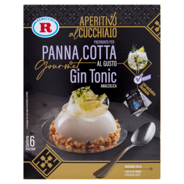 Rebecchi Pasticceria Creativa Preparato per Panna Cotta Gourmet al Gusto Gin Tonic 89,5 g
