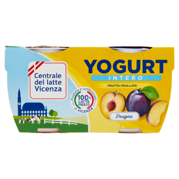 Centrale del latte Vicenza Yogurt Intero Frutta Frullata Prugna 2 x 125 g
