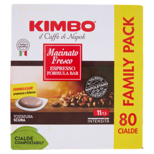 Kimbo Macinato Fresco Espresso Formula Bar 80 Cialde Compostabili* 584 g