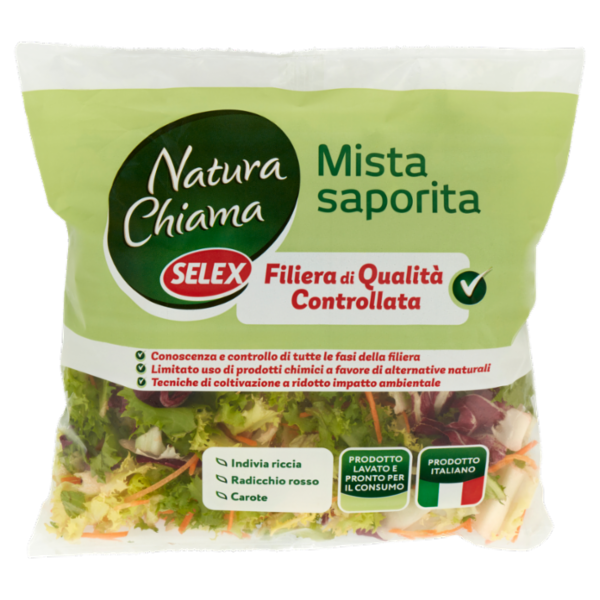 Selex Natura Chiama Insalata Mista Saporita Lavata e Pronta per il Consumo 160 g