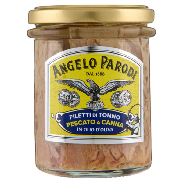 Angelo Parodi Filetti di Tonno Pescato a Canna in Olio d'Oliva 178 g