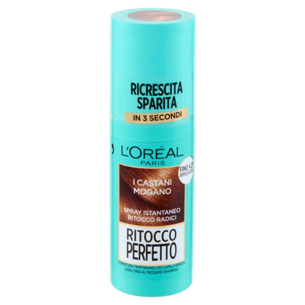 L'Oréal Paris Ritocco Perfetto Spray Istantaneo Ritocco Radici, i Castani Mogano, 75 ml
