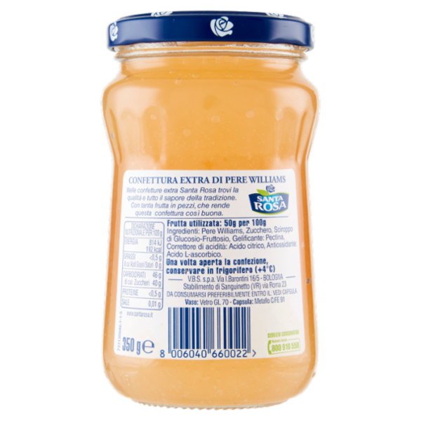Santa Rosa Confettura Pere Williams 350 g