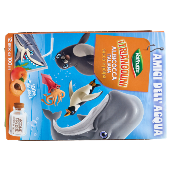 Valfrutta i Triangolini Albicocca Italiana succo e polpa Brik 12 x 100 ml