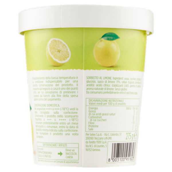 Selex Sorbetto al Limone 275 g