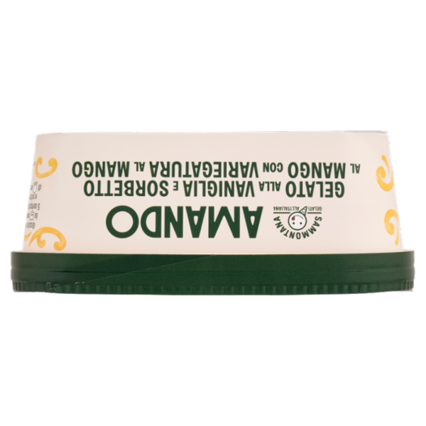 Sammontana Amando Gelato alla Vaniglia e Sorbetto al Mango con Variegatura al Mango 400 g