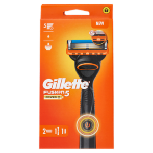 Gillette Rasoio Uomo Fusion5 Power a 5 Lame, 1 Manico + 2 Lamette Barba