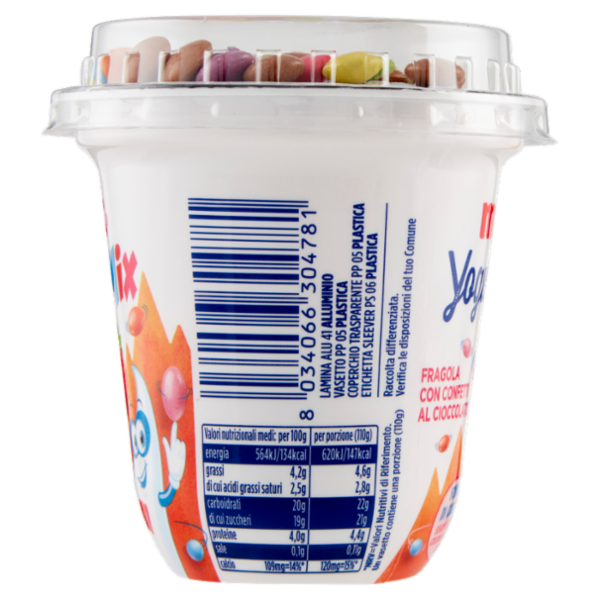 Milk Yogurt Mix Fragola con Confetti al Cioccolato 110 g