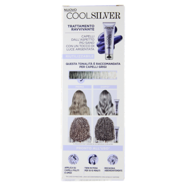 L'Oréal Paris Cool Silver Argento Assoluto Trattamento Ravvivante, per Capelli Grigi, 114 ml