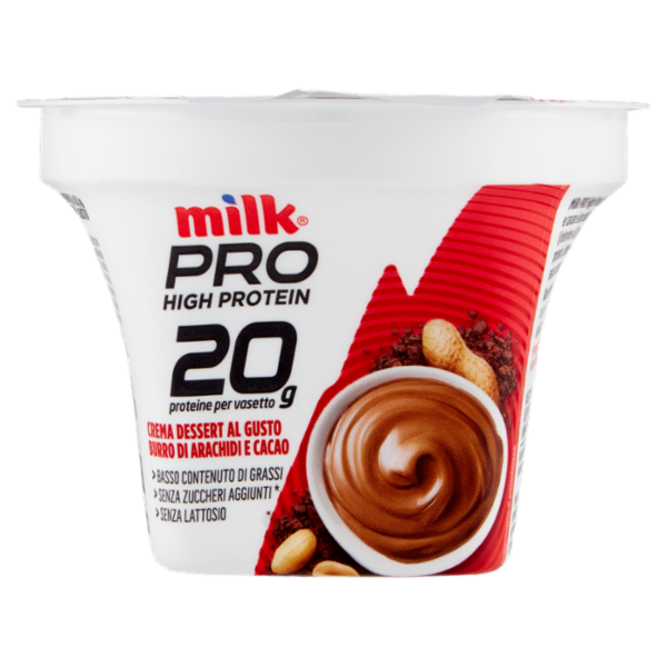 Milk Pro High Protein 20g Crema Dessert al Gusto Burro di Arachidi e Cacao 200 g