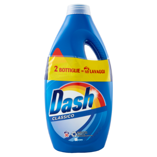 Dash Detersivo Lavatrice Liquido per Bucato Classico 2x30=60 Lavaggi 2 x 1500 ml