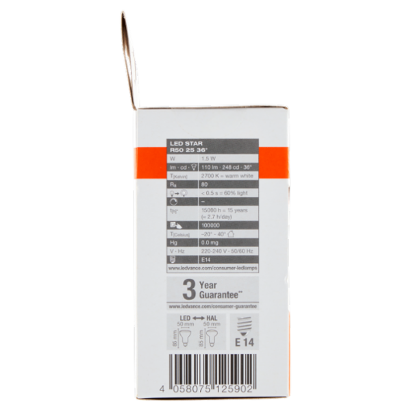 Osram Led Star R50 25 36° Warm White 1.5 W E14