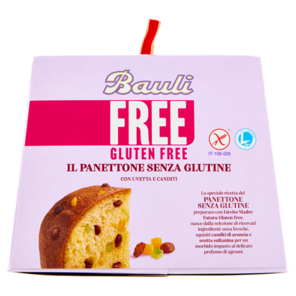 Bauli Free Gluten Free il Panettone Senza Glutine con Uvetta e Canditi 400 g