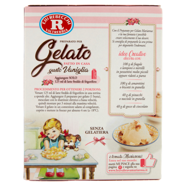 Mariarosa Farci facile Preparato per Gelato Fatto in Casa gusto Vaniglia 2 x 54 g