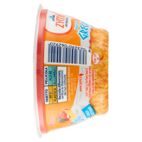 ZYMIL Alta Digeribilità Senza Lattosio Yogurt alla Greca Zero Grassi Pesca 150 g