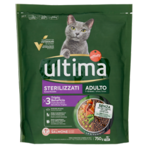Ultima Cat Sterilizzati Adulto 1-10 Anni Con Salmone 750 g