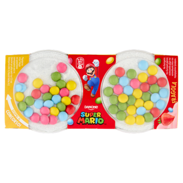 DANONE Super Mario, Yogurt gusto Fragola con Confettini, 2x110g