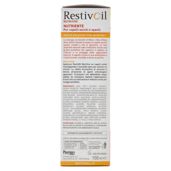 RestivOil Nutritivo Olio-Shampoo per Cute Sensibile Nutriente 150 ml