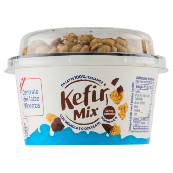 Centrale del latte Vicenza Kefir Mix Senza Lattosio con Granola e Cioccolato 150 g