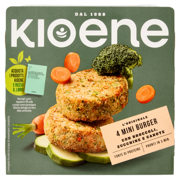 Kioene l'Originale 4 Mini Burger con Broccoli, Zucchine e Carote 200 g