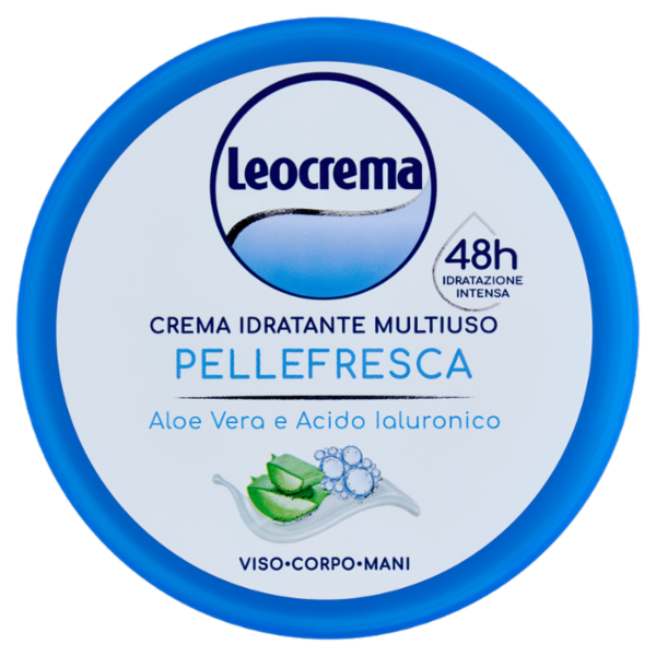 Leocrema Crema Idratante Multiuso Pellefresca Aloe Vera e Acido Ialuronico 300 ml