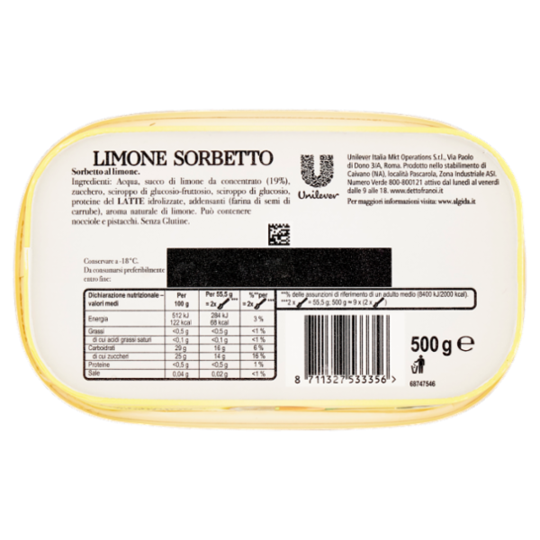 Carte D'Or Limone Sorbetto 500 g