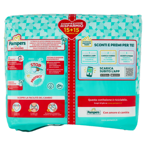 Pampers Baby-dry Mutandino XL 15 + 15 pz
