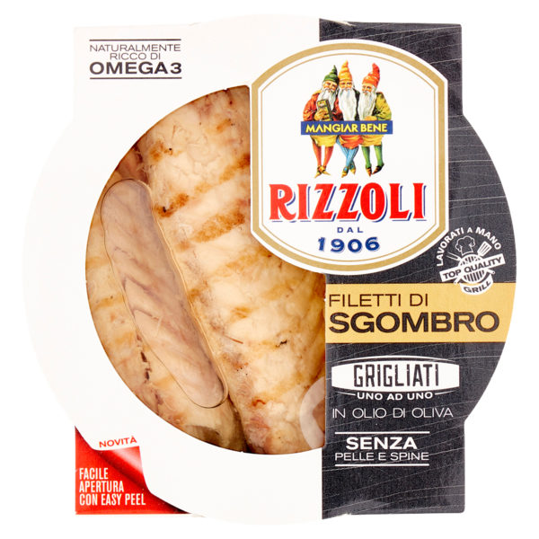 Razzoli Filetti di Sgombro Grigliati in Olio di Oliva Senza Pelle e Spine 125 g