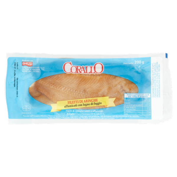 Corallo Filetti di Aringhe affumicati con legno di faggio 200 g