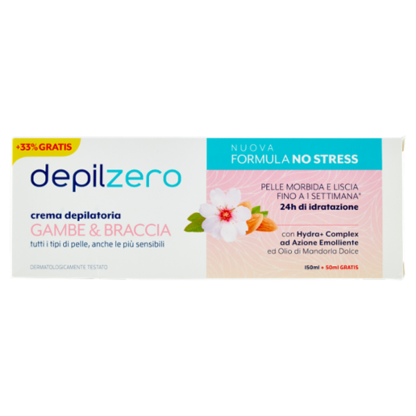 depilzero crema depilatoria Gambe & Braccia 150 ml + 50 ml Gratis