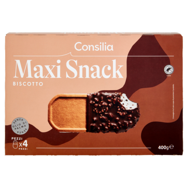 Consilia 4 Biscotti Ripieni di Gelato Maxisnack 400 g