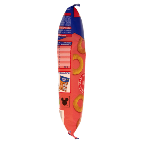 MELLIN Merenda Biologica Re Leone Simba, Anellini con Pomod, Zucca e Carota, adatto dai 12 mesi,15g