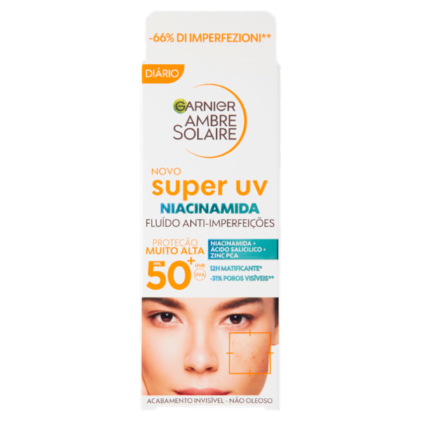 Garnier Ambre Solaire Fluido Anti Imperfezioni alla Niacinamide SPF50 40 ml