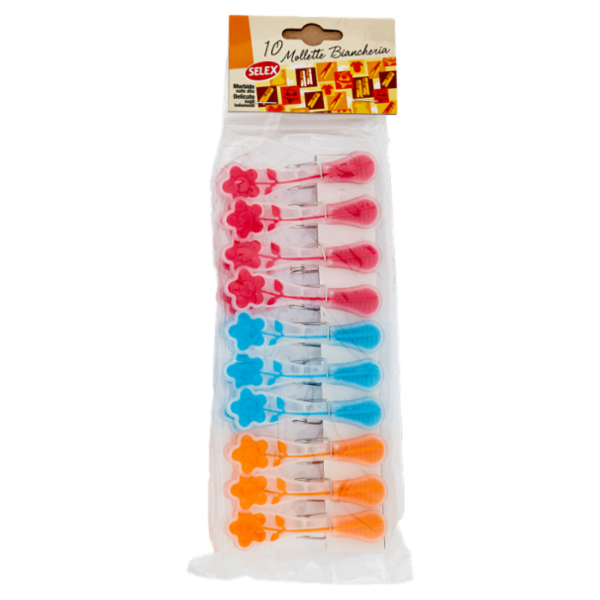 Selex Mollette Biancheria Plastica 10 pezzi