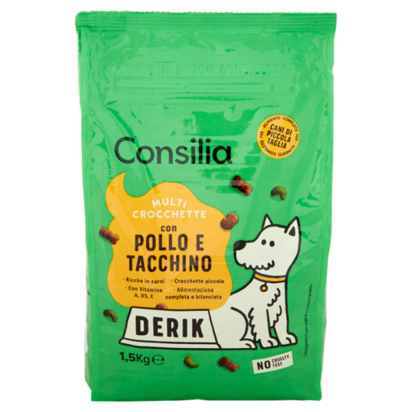 Consilia Derik Cane Multi Crocchette con Pollo e Tacchino 1,5 kg