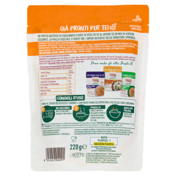 Nuova Terra Già Pronti per Te! Paella con Verdure 220 g