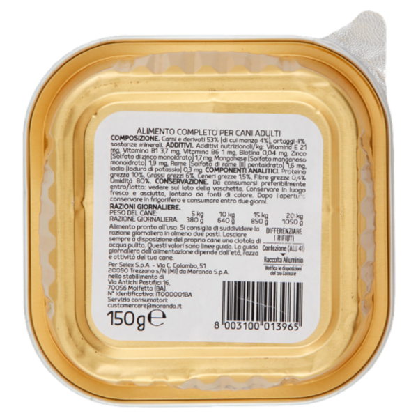 Selex Amico Mio Paté per Cane con Manzo e Verdure 150 g