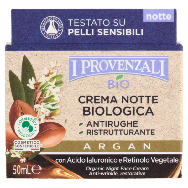 I Provenzali Bio Crema Notte Biologica Argan 50 mL