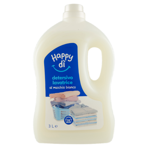 Happy dì Detersivo per Lavatrice Liquido Muschio Bianco 3 L