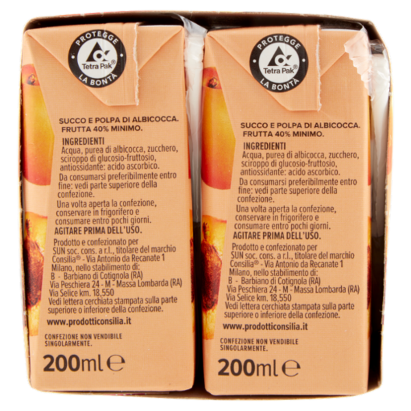 Consilia Succo e Polpa di Albicocca 6x200 ml
