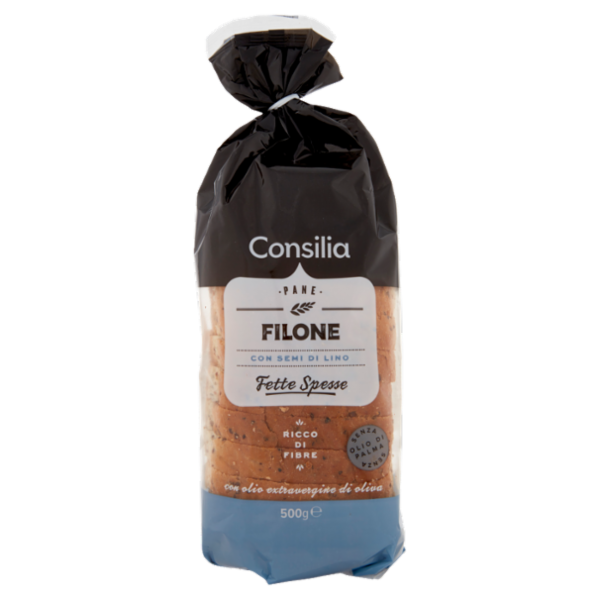 Consilia Pane Filone con Semi di Lino a Fette 500 g