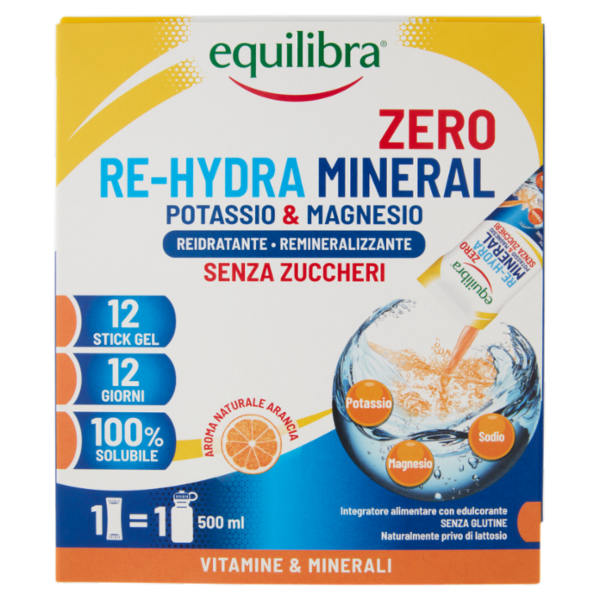 equilibra Re-Hydra Mineral Zero Potassio & Magnesio Stick Gel 12 x 30 ml