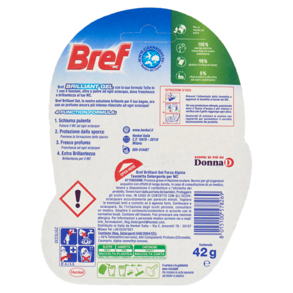 BREF WC Brilliant Gel Tutto in 1 Forza Alpina 42 g